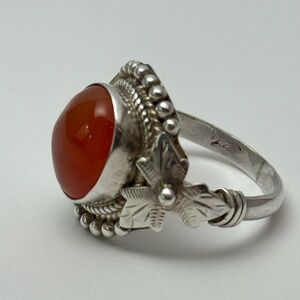 Vtg Carnelian Silver Ring